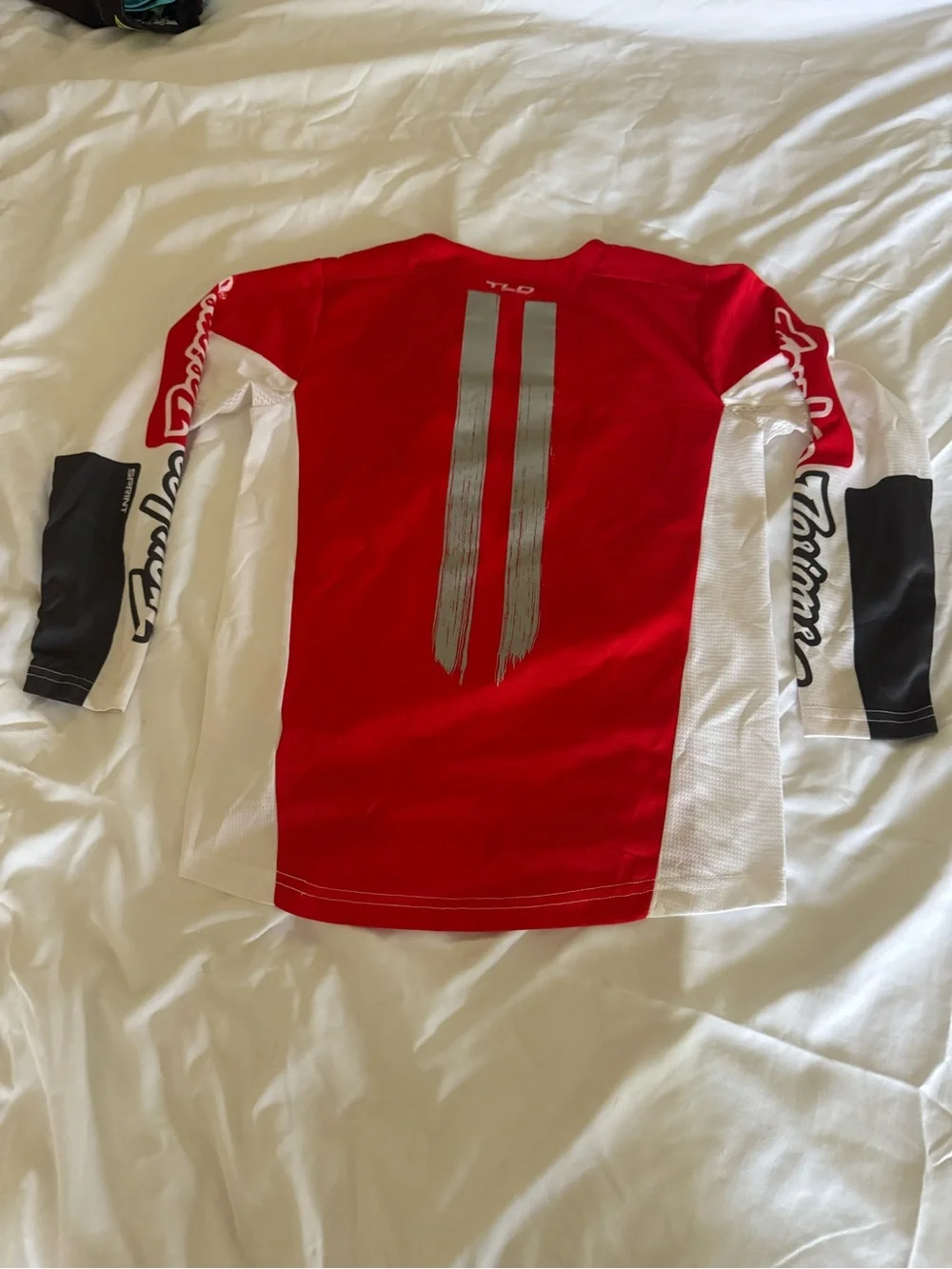 Kids' Long Sleeve Red and White MX Jersey